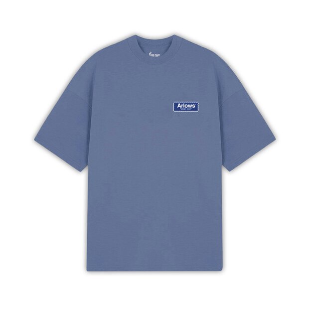 Arlows Labe?ed T-Shirt Washed Blue