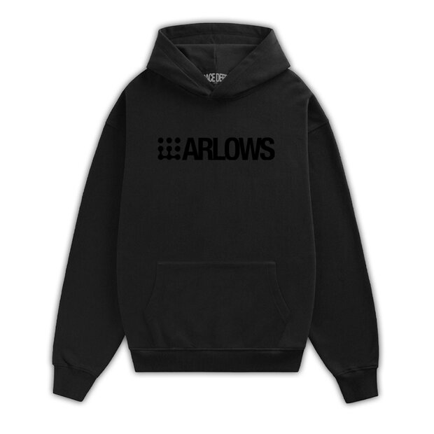 Arlows Destroyed Hoodie BOB Washed Black