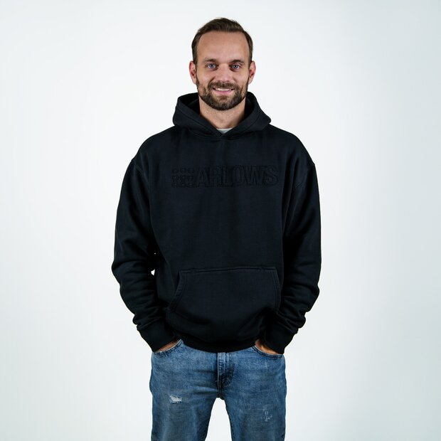 Arlows Destroyed Hoodie BOB Washed Black