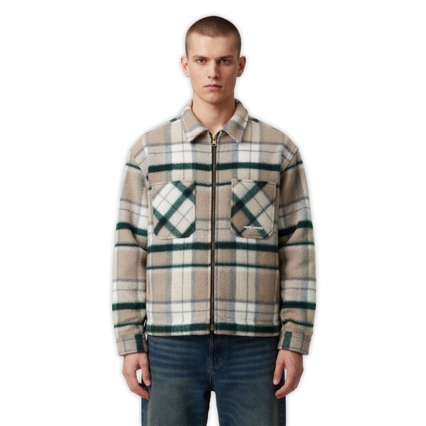Arlows Classics Flannel Zipper Beige / Gray