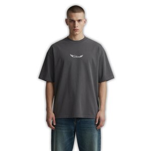 Arlows T-Shirt "Wings" Washed Grey